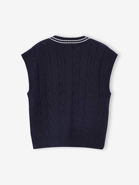 Pull sans manches fille marine - vertbaudet enfant 