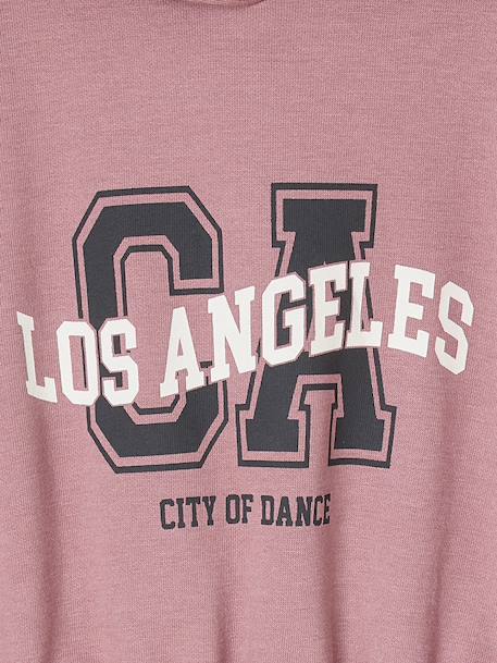 Ensemble sport sweat à capuche + jogging large fille vieux rose - vertbaudet enfant 