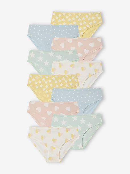 Fille-Lot de 10 culottes fantaisie fille
