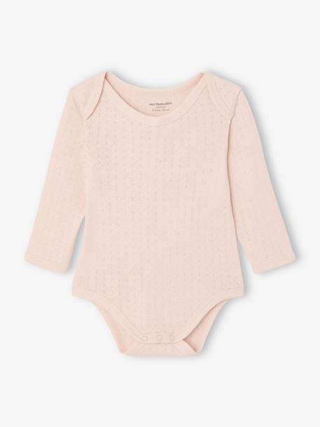 Lot de 3 bodies naissance en maille pointelle et interlock écru - vertbaudet enfant 