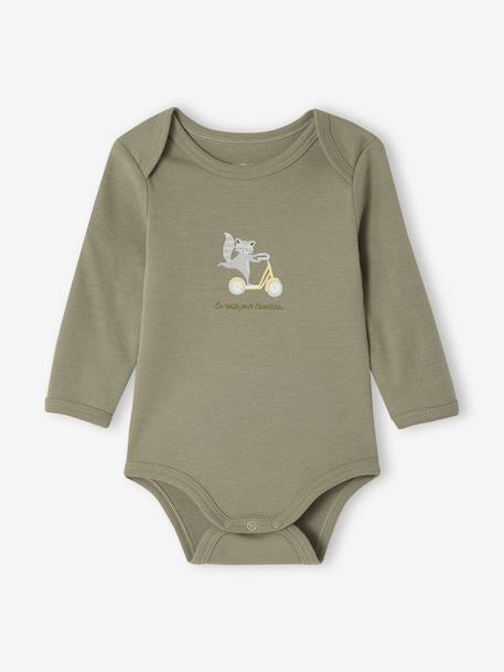 Set van 5 body's voor pasgeborenen met Amerikaanse opening kaki - vertbaudet enfant 