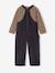 Ensemble fille tee-shirt et salopette velours anthracite - vertbaudet enfant 