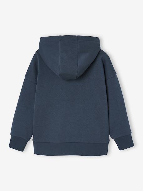 Sweater met capuchon met skateprint antraciet - vertbaudet enfant 