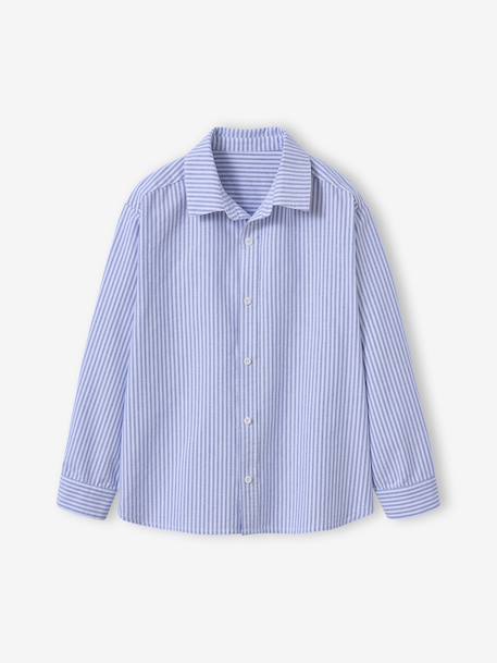 Chemise rayée manches longues Garçon Jonen rayé bleu - vertbaudet enfant 