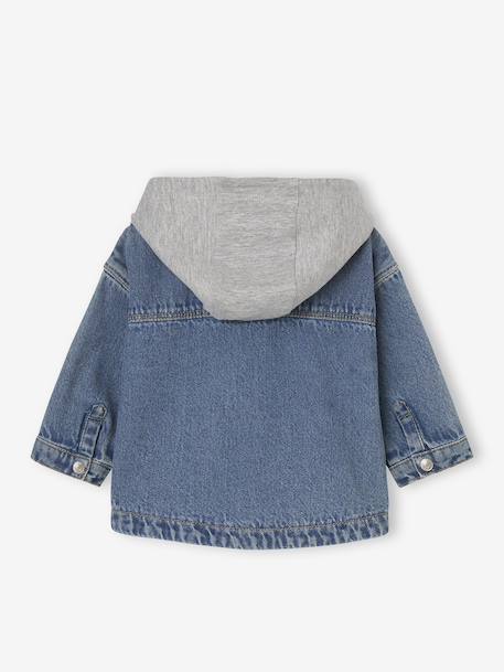 Personaliseerbaar denim hemd voor baby's met capuchon stone - vertbaudet enfant 