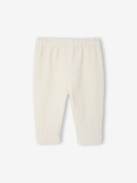 Broek in ribfluweel voor pasgeborenen ecru - vertbaudet enfant 