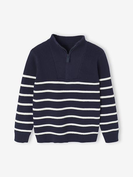 Pull garçon camionneur rayé manches longues marine - vertbaudet enfant 