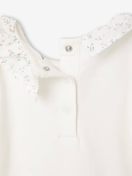 Lot de 2 bodies naissance unis avec col volanté imprimé rose - vertbaudet enfant 