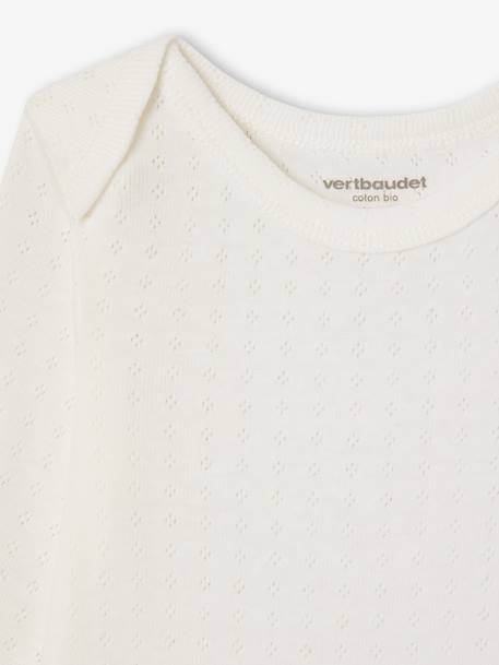 Set van 3 body's voor pasgeborenen in pointelle en interlock breisel ecru - vertbaudet enfant 