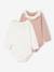 Lot de 2 bodies naissance unis avec col volanté imprimé rose - vertbaudet enfant 
