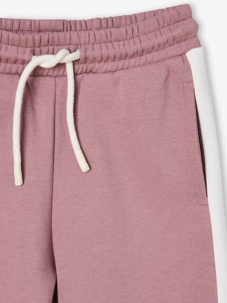 Set met sportieve sweater met capuchon + wijde joggingbroek voor meisjes oudroze - vertbaudet enfant 