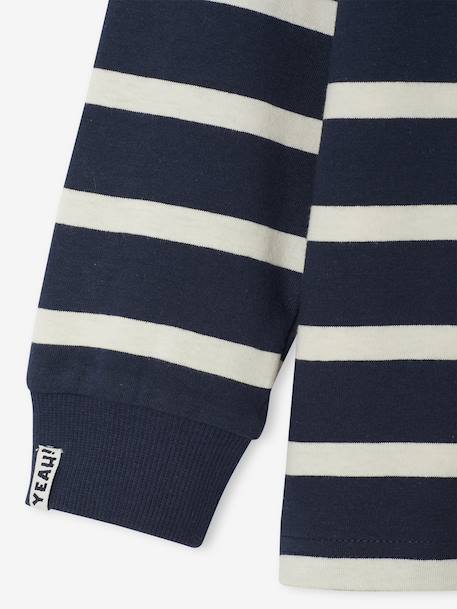 Gestreept T-shirt met lange mouwen voor jongens ecru+nachtblauw - vertbaudet enfant 