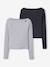 Lot de 2 t-shirts en côtes fille gris chiné - vertbaudet enfant 