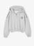 Korte sportieve sweater met capuchon voor meisjes gemêleerd grijs - vertbaudet enfant 