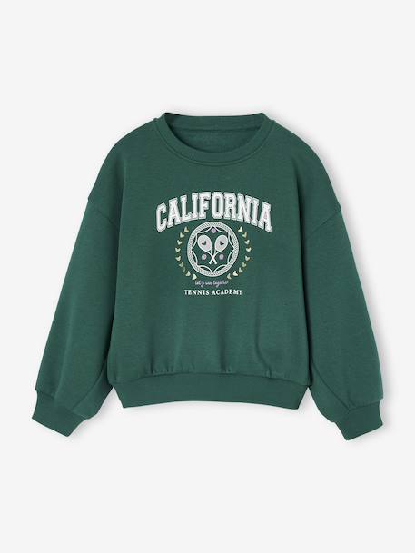 Oversized sweater sportief voor meisjes groen - vertbaudet enfant 