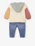 Babyset sweater met capuchon + jeans meerkleurig - vertbaudet enfant 