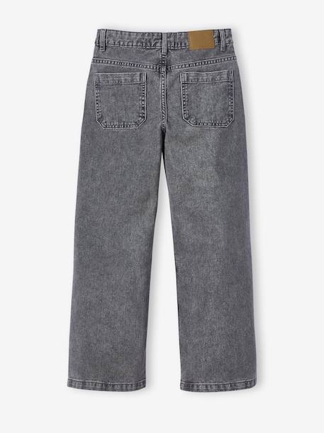 Jean droit fille bleu foncé+bleu moyen+denim gris - vertbaudet enfant 