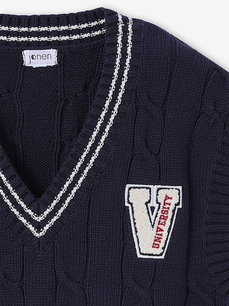 Pull sans manches fille marine - vertbaudet enfant 