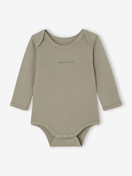 Set van 3 body's voor pasgeborenen van ribgebreide en interlock stof hemelsblauw - vertbaudet enfant 