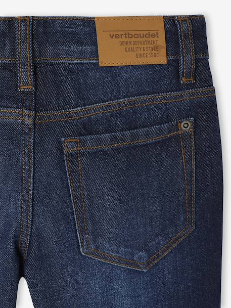 Rechte jeans voor jongens met omslag ongewassen denim - vertbaudet enfant 