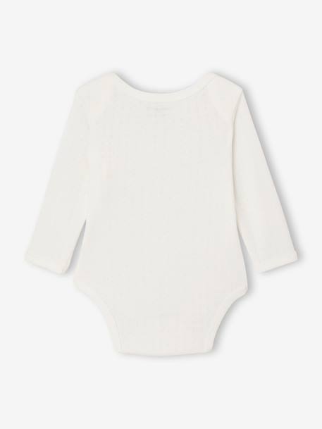 Set van 3 body's voor pasgeborenen in pointelle en interlock breisel ecru - vertbaudet enfant 