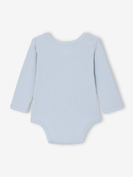Set van 3 body's voor pasgeborenen van ribgebreide en interlock stof hemelsblauw - vertbaudet enfant 