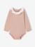 Lot de 2 bodies naissance unis avec col volanté imprimé rose - vertbaudet enfant 