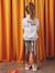 Ensemble sweat et legging métalisé sport fille gris chiné - vertbaudet enfant 