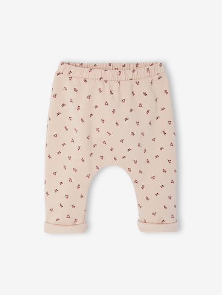 Pantalon naissance molleton imprimé Beige chiné AOP baleine+BEIGE FONCE IMPRIME+camel+rose - vertbaudet enfant 