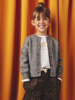 Meisje-Trui, vest, sweater-Meisjesvest in schuimbreiwerk 