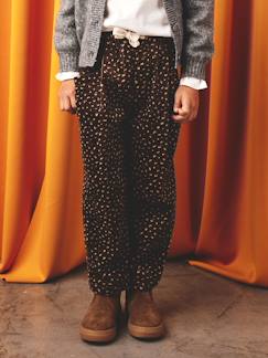 -Pantalon fille velours forme loose 