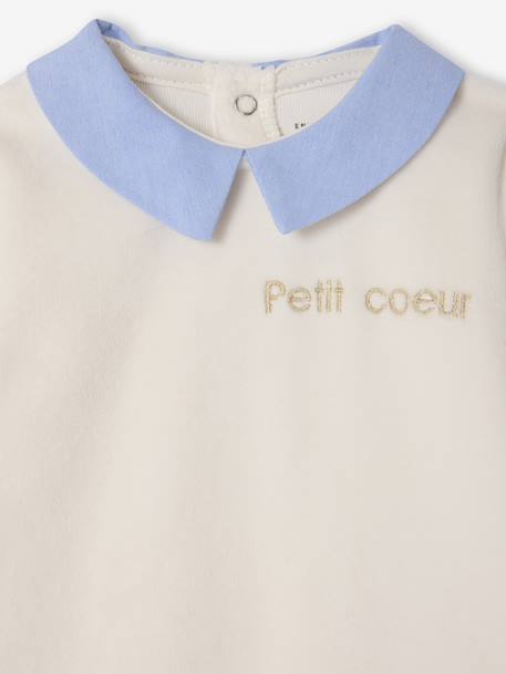 Lot de 2 pyjamas naissance garçon en velours personnalisable écru - vertbaudet enfant 