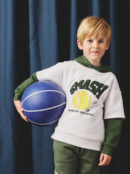 Garçon-Sweat garçon sport doubles manches motif ballon en relief
