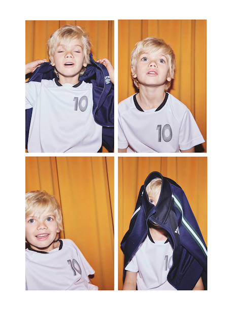 T-shirt met korte mouwen voor jongens en voetbalprint wit - vertbaudet enfant 