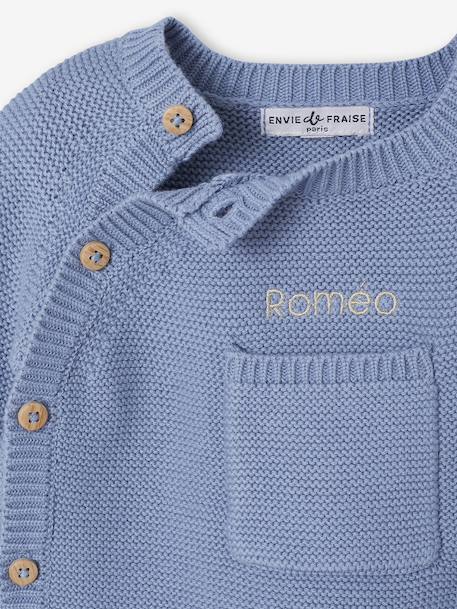 Ensemble naissance en tricot bleu glacier - vertbaudet enfant 