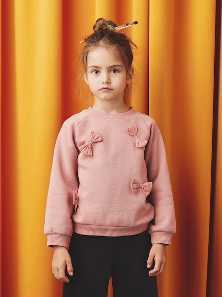 Sweat avec noeuds en relief fille blush - vertbaudet enfant 