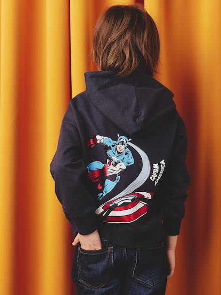Marvel® AVENGERS Captain America sweater met capuchon marineblauw - vertbaudet enfant 