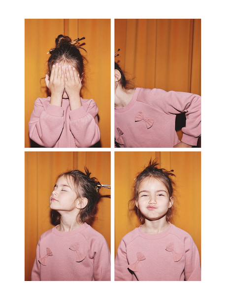 Sweat avec noeuds en relief fille blush - vertbaudet enfant 