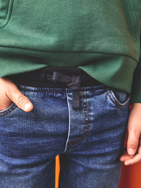 Onverwoestbare rechte relaxjeans jongens, eenvoudig aan te trekken denimgrijs+double stone+ongewassen denim+stone - vertbaudet enfant 