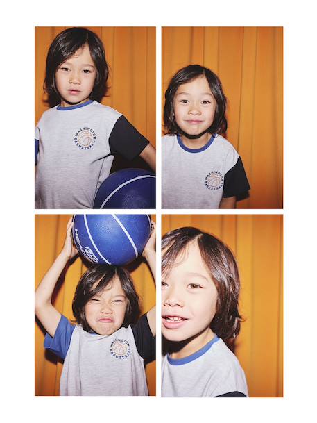 Garçon-T-shirt manches courtes contrastées garçon