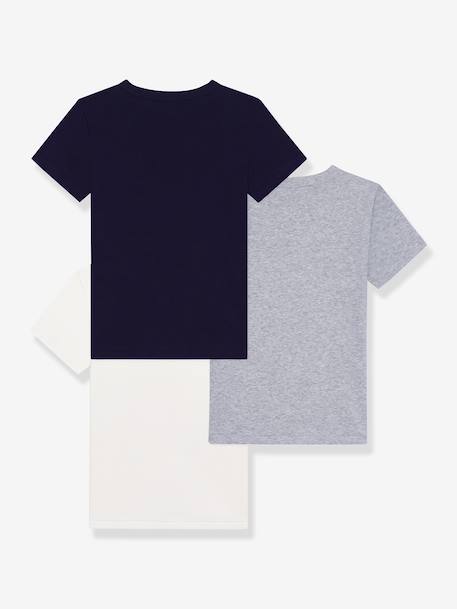 Lot 3 tee-shirts enfant en coton Uni manches courtes blanc - vertbaudet enfant 