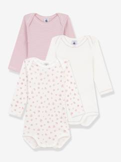 -Lot 3 bodies manches longues imprimé coeurs bébé