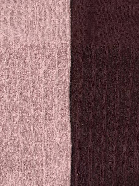 Set van 2 paar gedraaide panty's voor meisjes zachtpaars - vertbaudet enfant 