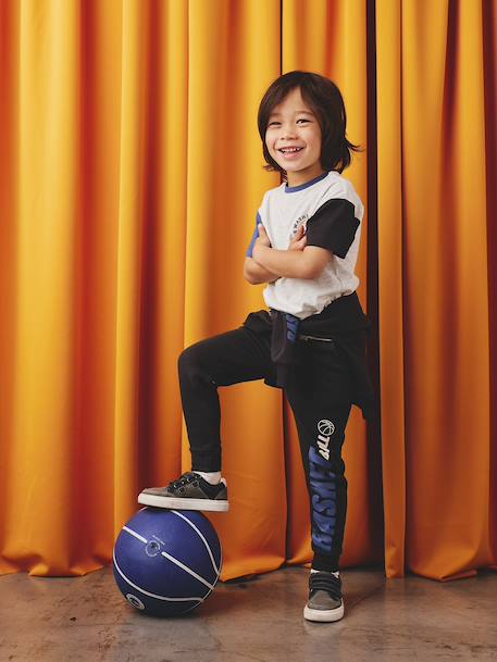 Jogging garçon maxi inscription sport anthracite+noisette - vertbaudet enfant 