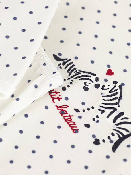 Pyjama fille en coton imprimé pois blanc - vertbaudet enfant 
