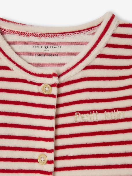 Kerstpyjama en muts baby in fluweel / velours ENVIE DE FRAISE, personaliseerbaar rood - vertbaudet enfant 