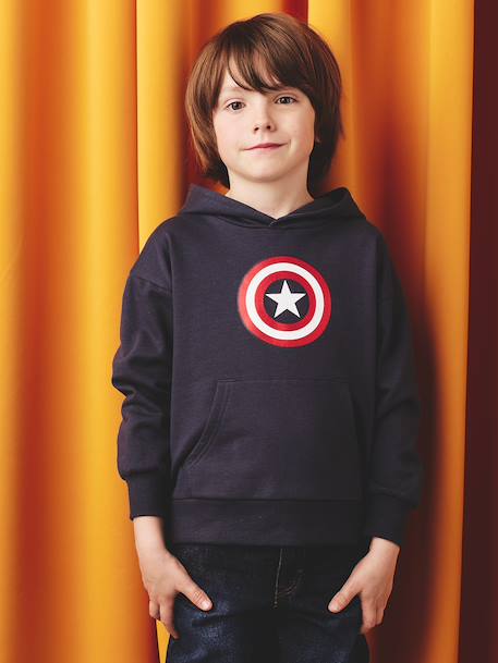Marvel® AVENGERS Captain America sweater met capuchon marineblauw - vertbaudet enfant 