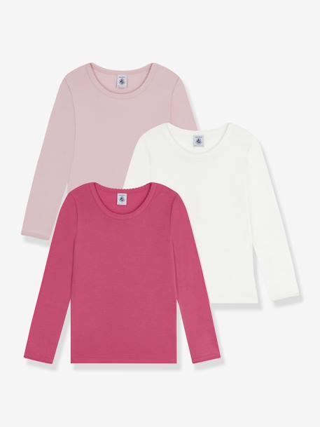 Fille-T-shirt, sous-pull-Lot 3 tee-shirts fille en coton manches longues