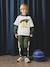 Jongenssweatshirt met dubbele mouwen en ballonopdruk in reliëf dennen+gemêleerd wit - vertbaudet enfant 