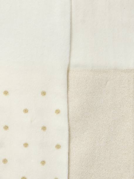 Set van 2 paar iriserende panty's voor meisjes ecru - vertbaudet enfant 